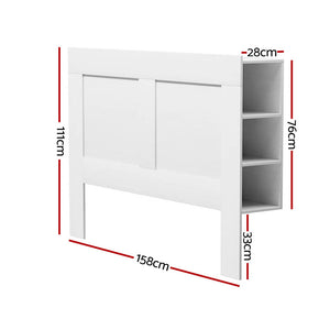 Bed Head | Headboard | Queen with Shelves | CABI White