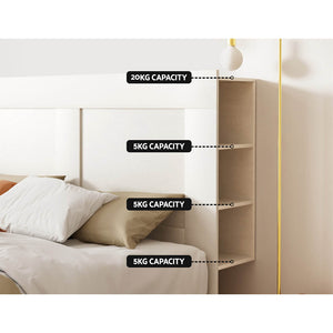 Bed Head | Headboard | Queen with Shelves | CABI White