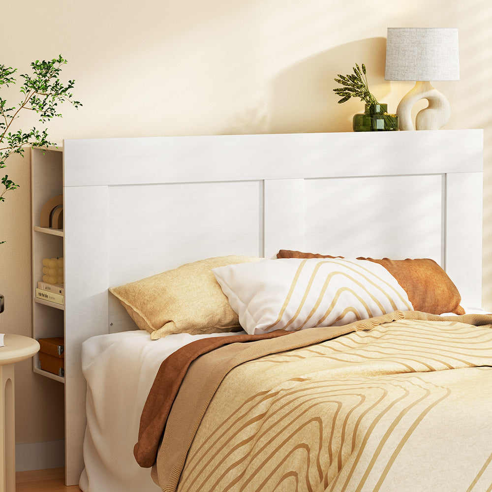 Bed Head | Headboard | Queen with Shelves | CABI White
