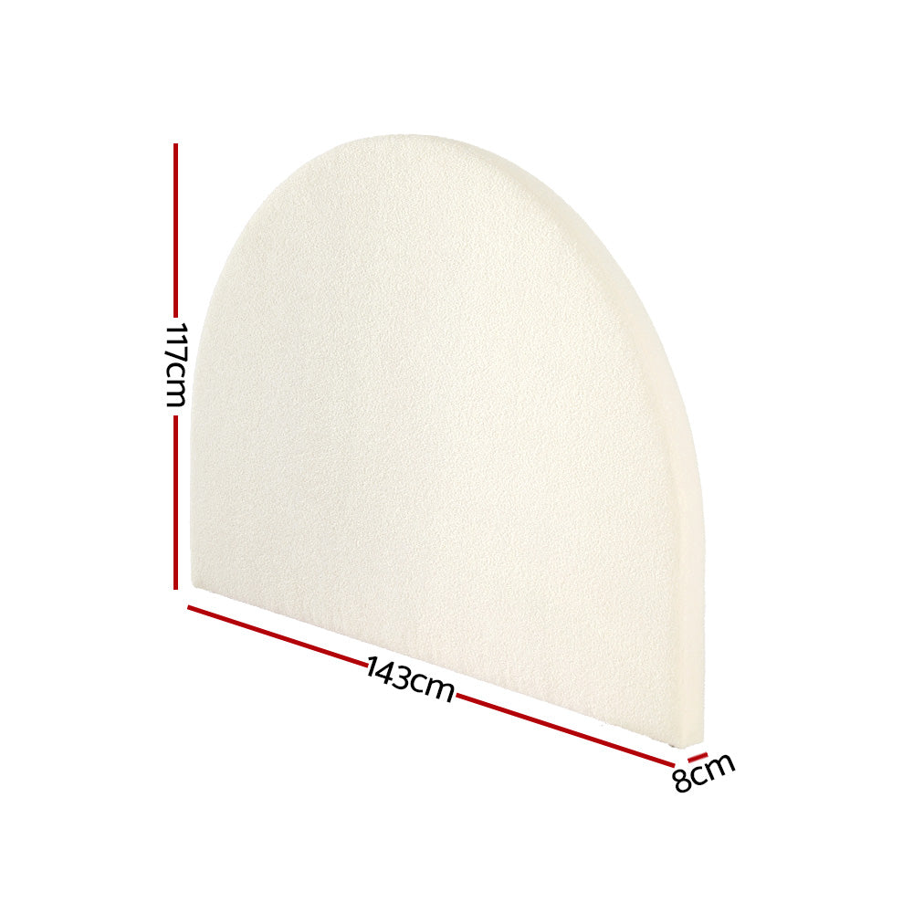 Bed Head | Headboard | Bed Frame Double | Boucle | GREI White