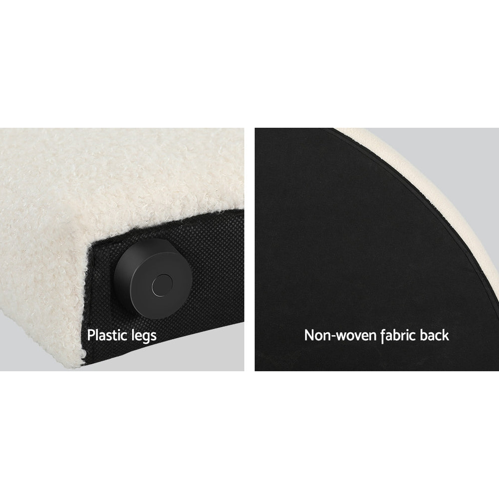 Bed Head | Headboard | Bed Frame Double | Boucle | GREI White