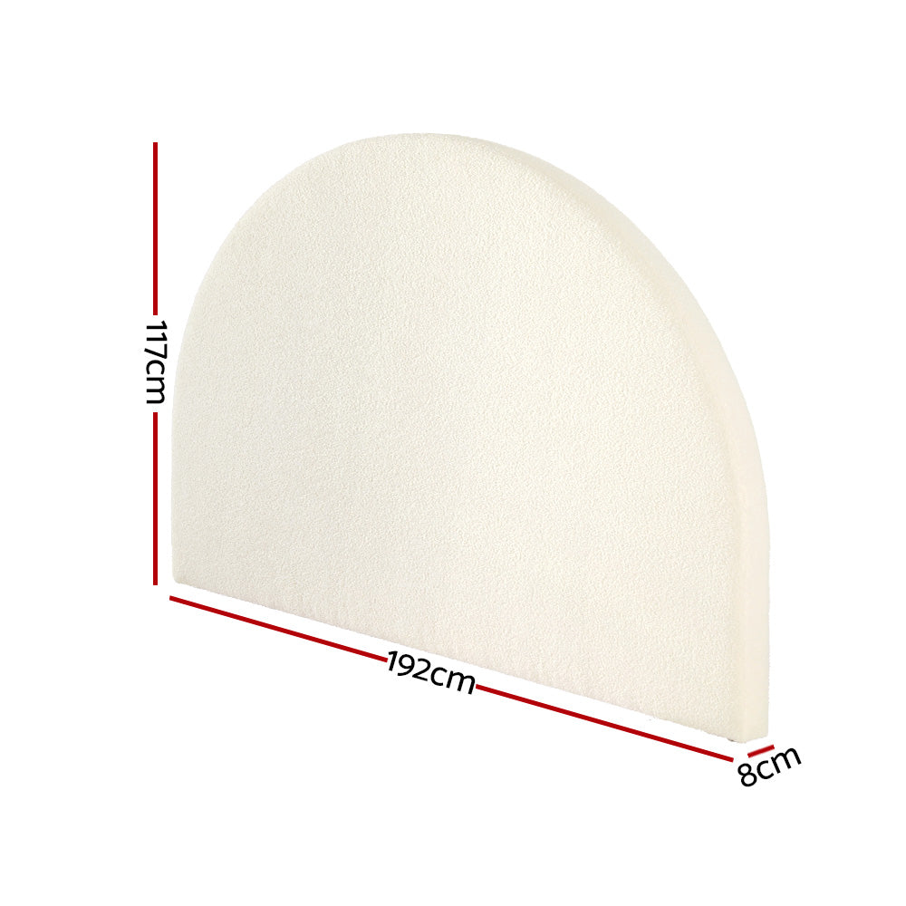 Bed Head Headboard | King Bed Frame | Boucle Fabric | GREI White