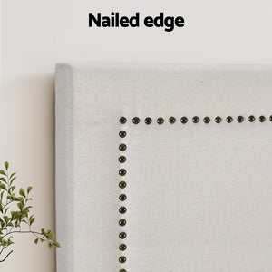 Bed Head | Bed Frame | Headboard | King Fabric | RIVE | Beige White