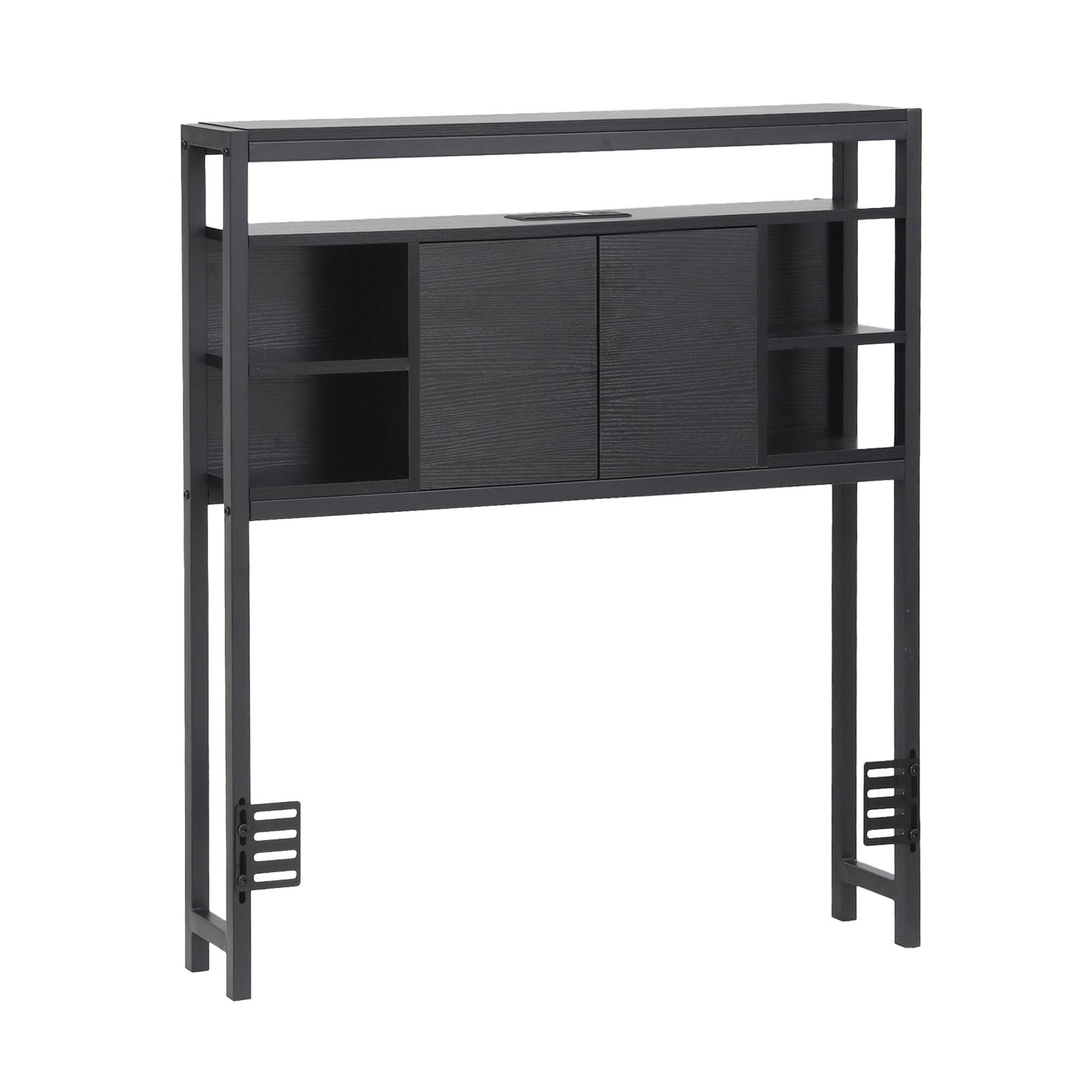 King Single Bed Head | Storage Headboard with Charging Station | Black