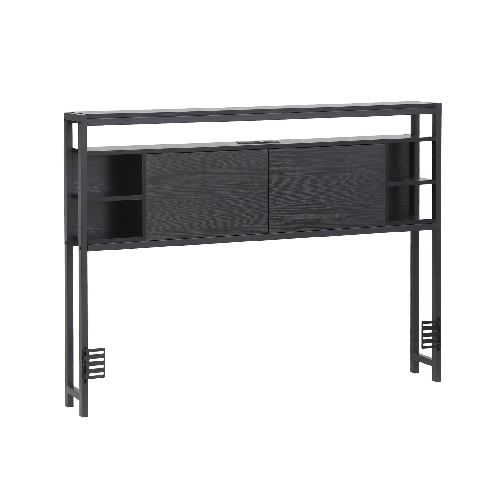 Queen Bed Head | Storage Headboard with Charging Station | Black
