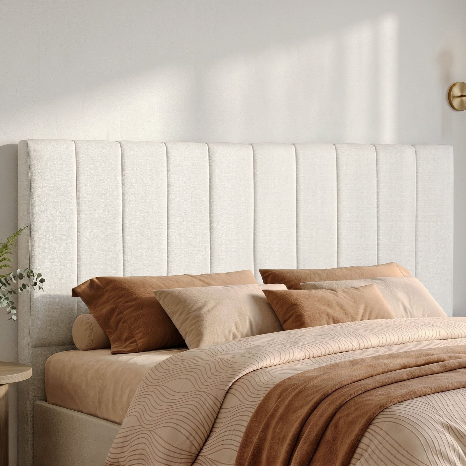 King Bed Head | Linen Upholstered Headboard | Beige | 183cm
