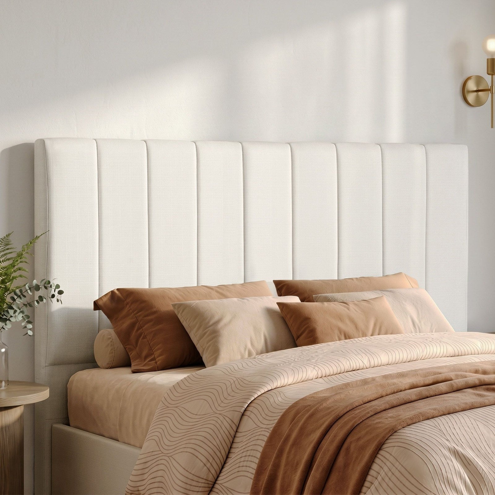Queen Bed Head | Linen Upholstered Headboard | Beige | 153cm