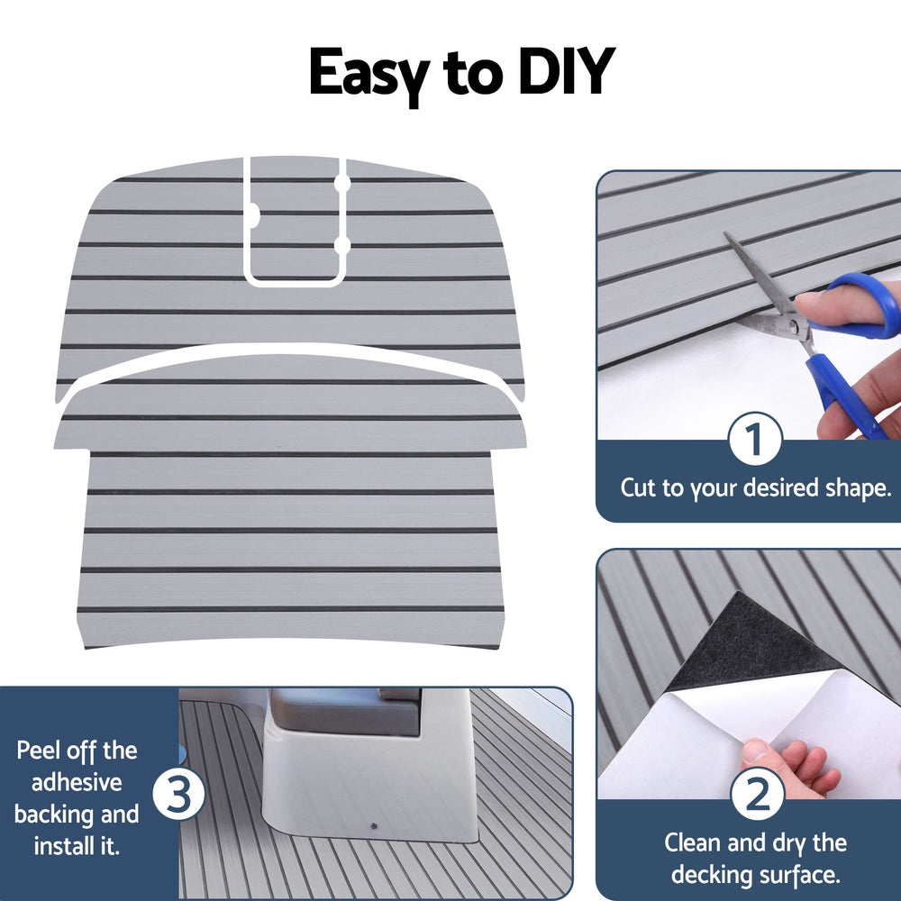 Seamanship EVA Foam Boat Flooring Mat | Decking Sheet | 240x90x0.6cm | Light Grey
