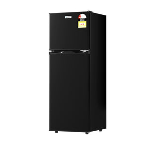 122L Two Door Bar Fridge | Freezer Compartment | Mini Fridge | Black
