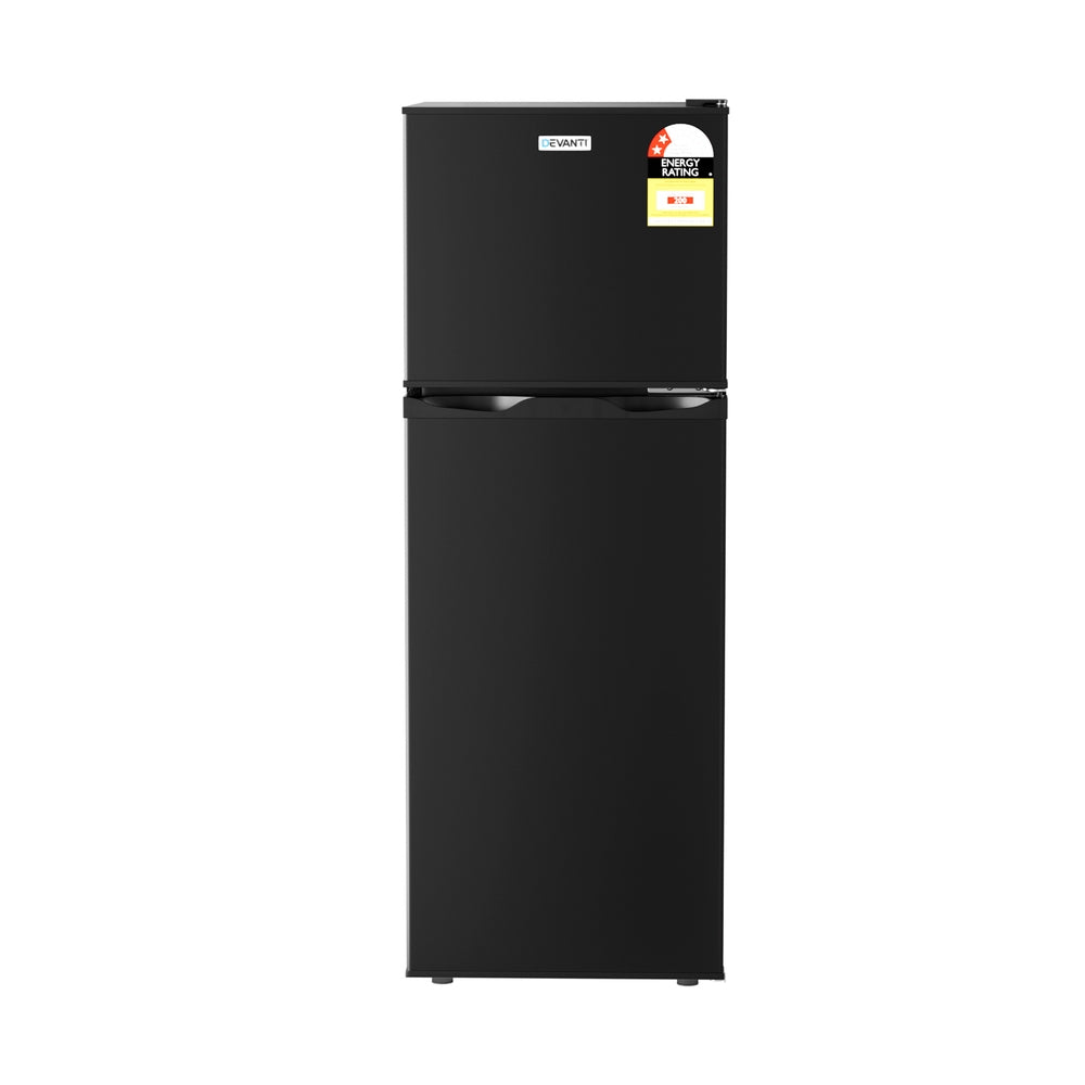 122L Two Door Bar Fridge | Freezer Compartment | Mini Fridge | Black