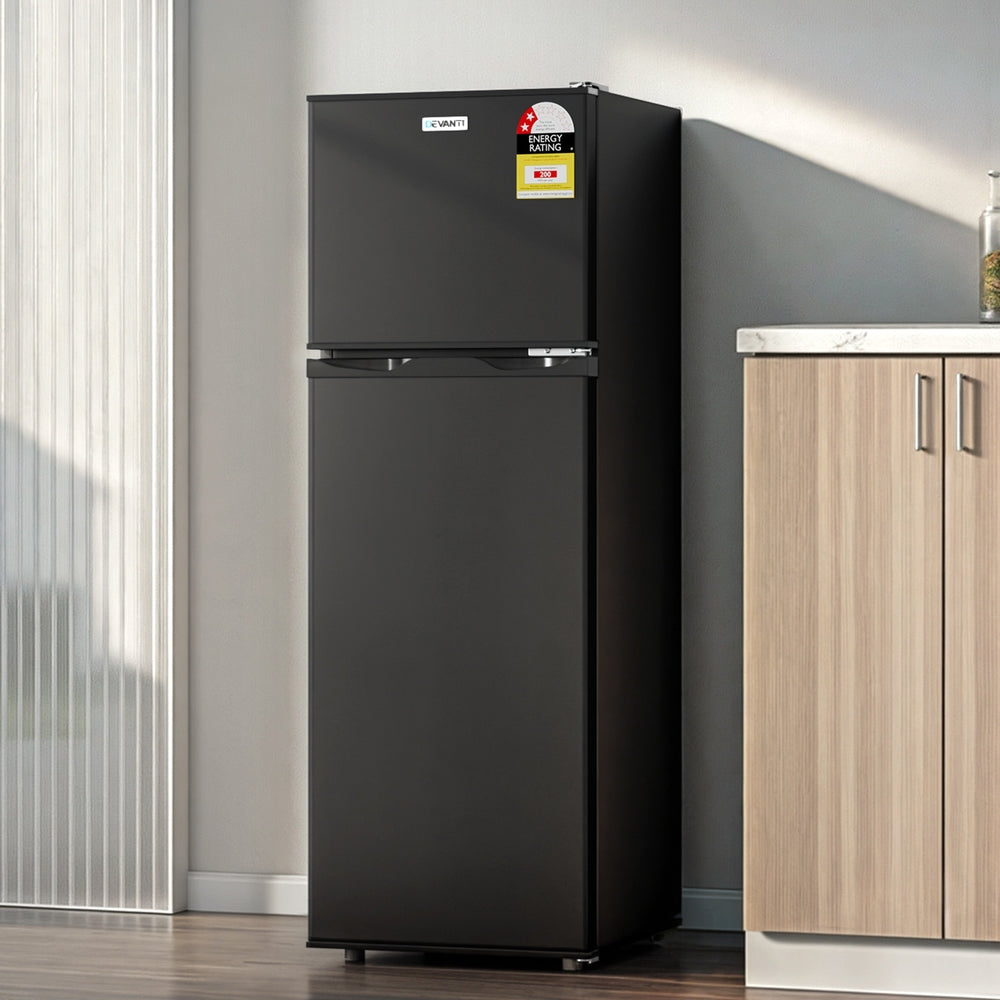 122L Two Door Bar Fridge | Freezer Compartment | Mini Fridge | Black
