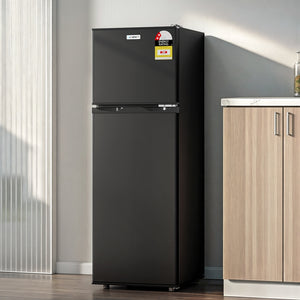 122L Two Door Bar Fridge | Freezer Compartment | Mini Fridge | Black