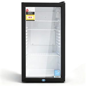 78L Bar Fridge | Glass Door | Mini Countertop Cooler | Black