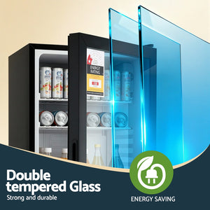 78L Bar Fridge | Glass Door | Mini Countertop Cooler | Black