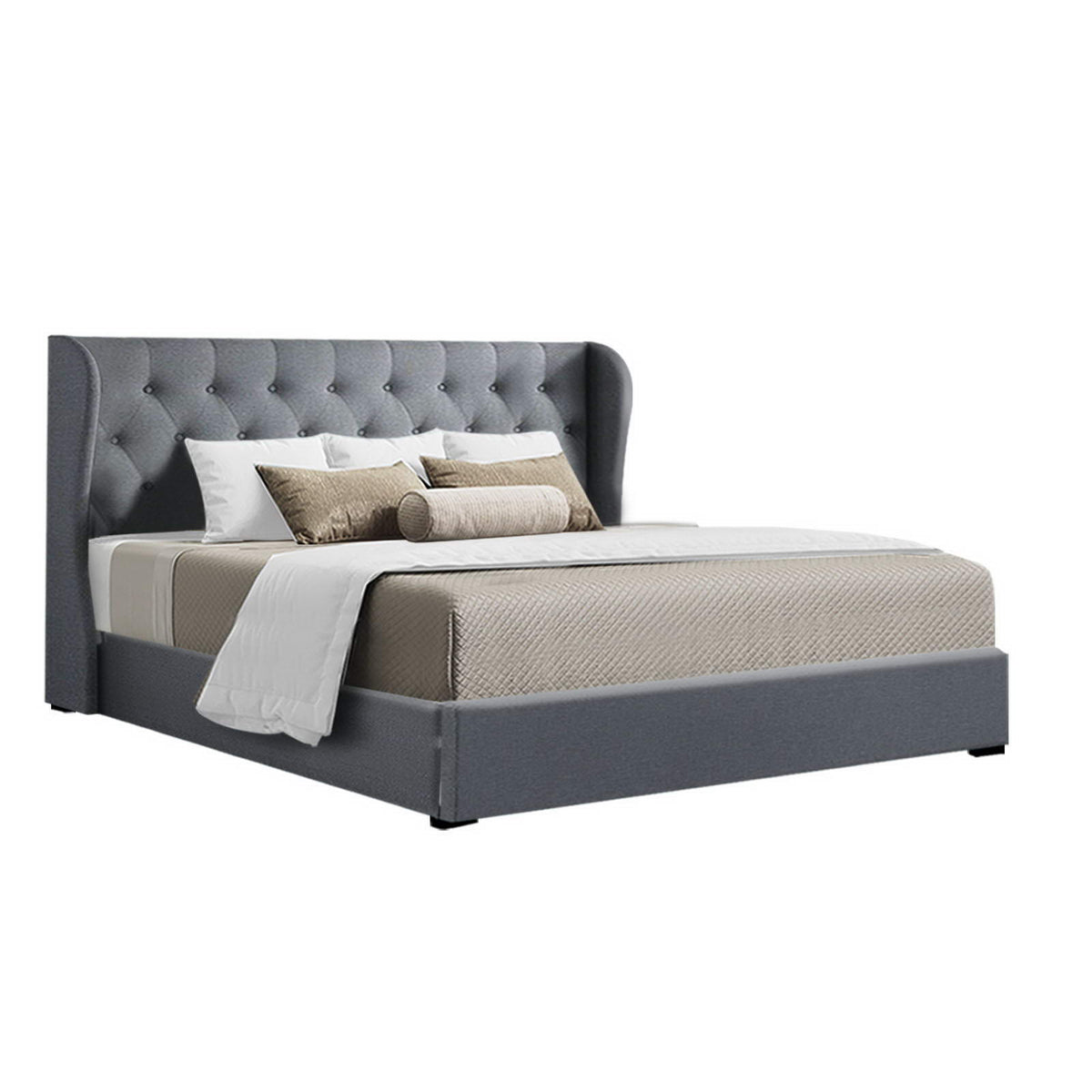 Bed Frame | King Size | Gas Lift | Grey | ISSA