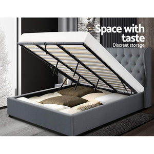 Bed Frame | King Size | Gas Lift | Grey | ISSA