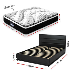 RGB LED Queen Bed Frame + Mattress Set | Includes 32cm Mattress