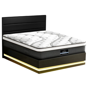 RGB LED Queen Bed Frame + Mattress Set | Includes 32cm Mattress