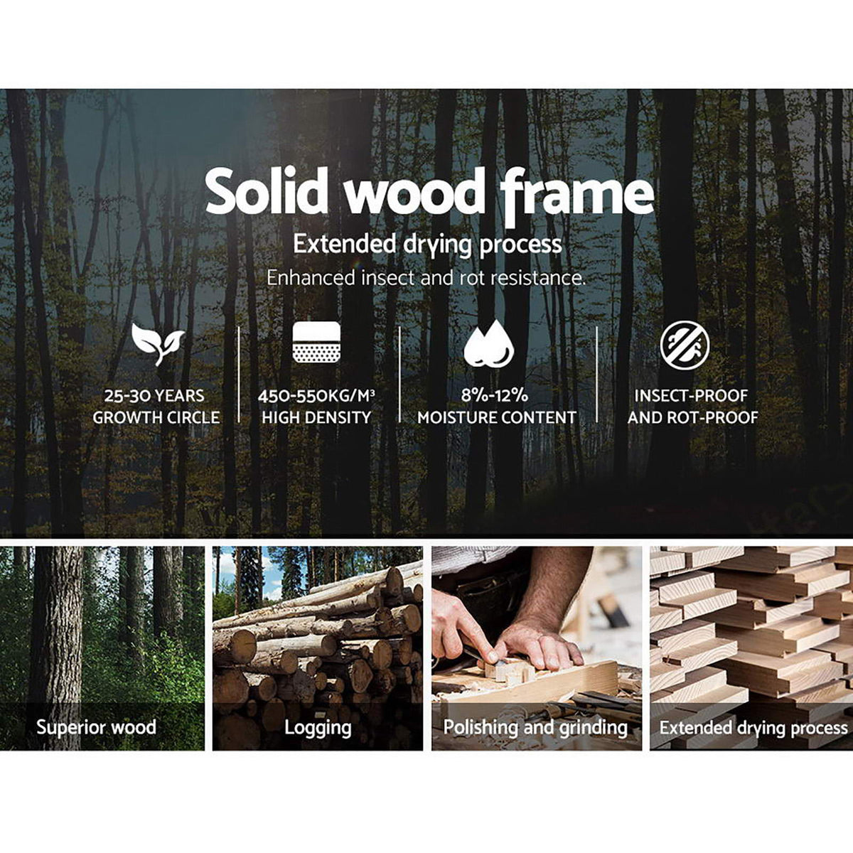 Bed Frame | Single Size | Grey | NEO