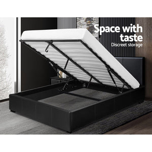 Bed Frame | Queen Size | Gas Lift | Black | NINO