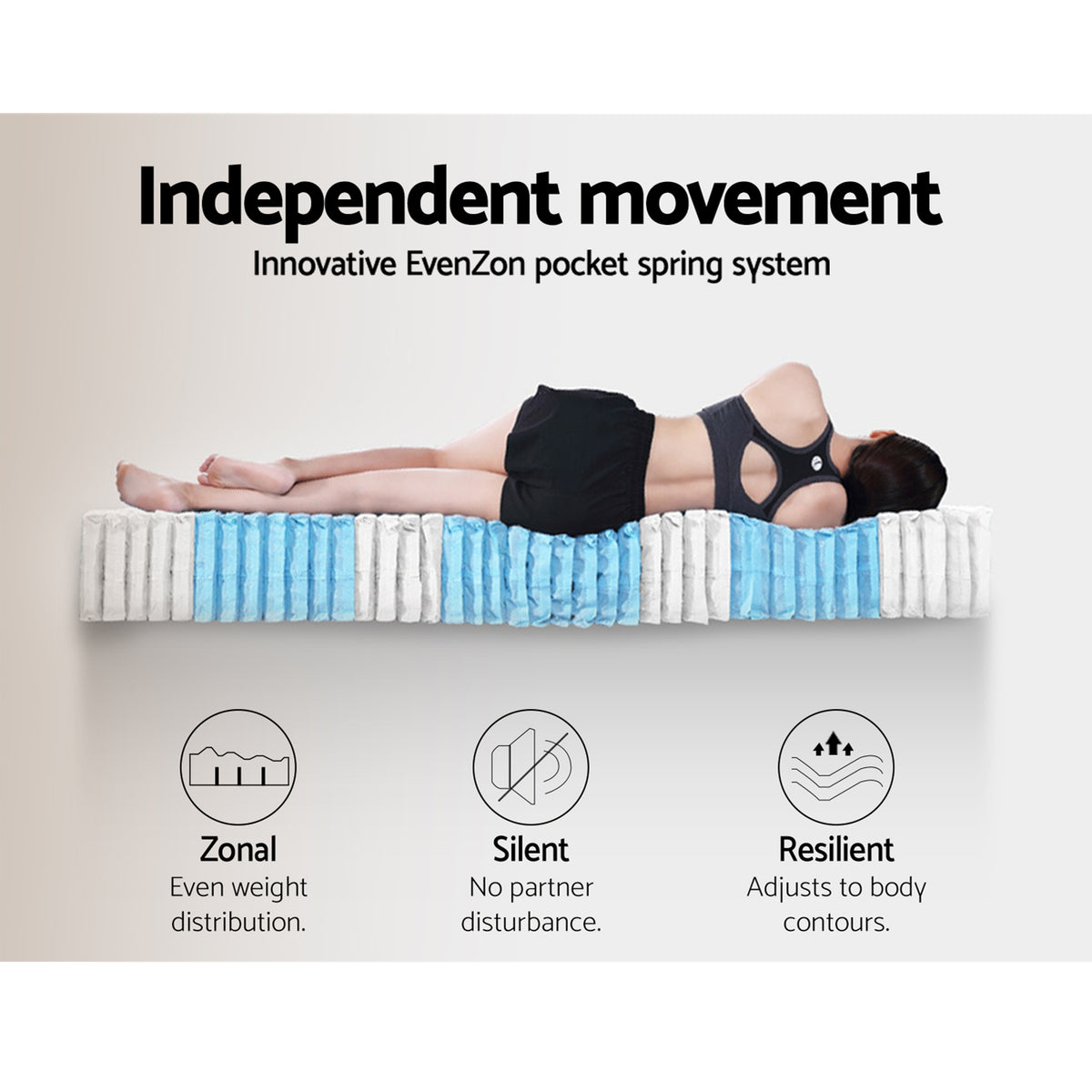 King Single Bed Frame + 36cm Mattress Set | Gas Lift Base | Grey