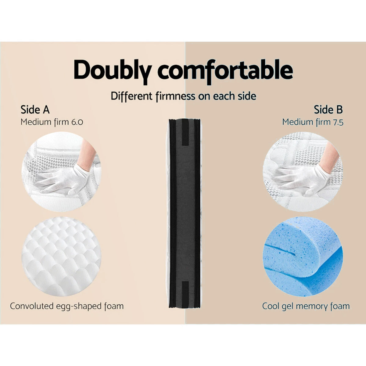 King Single Bed Frame + 36cm Mattress Set | Gas Lift Base | Grey