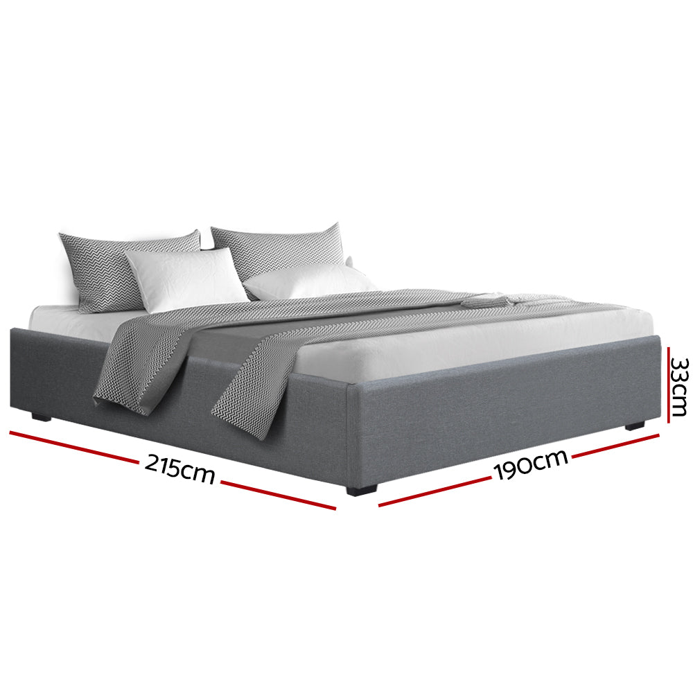 Bed Frame | King Size | Gas Lift Base | Grey | TOKI