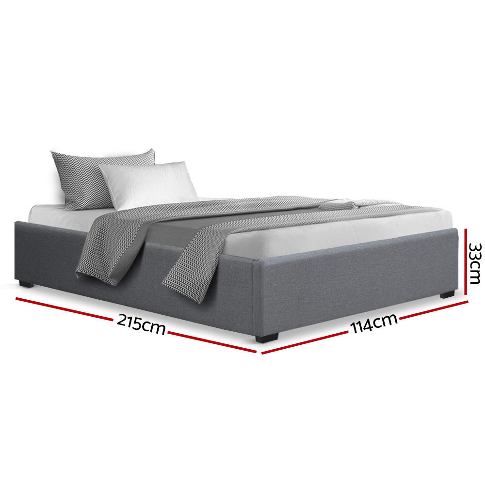 Bed Frame | King Single Size | Gas Lift Base | Grey | TOKI