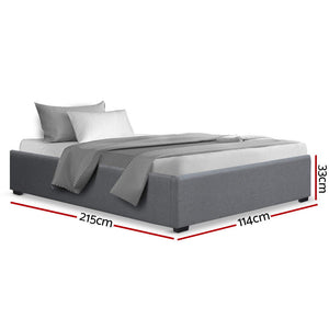 Bed Frame | King Single Size | Gas Lift Base | Grey | TOKI