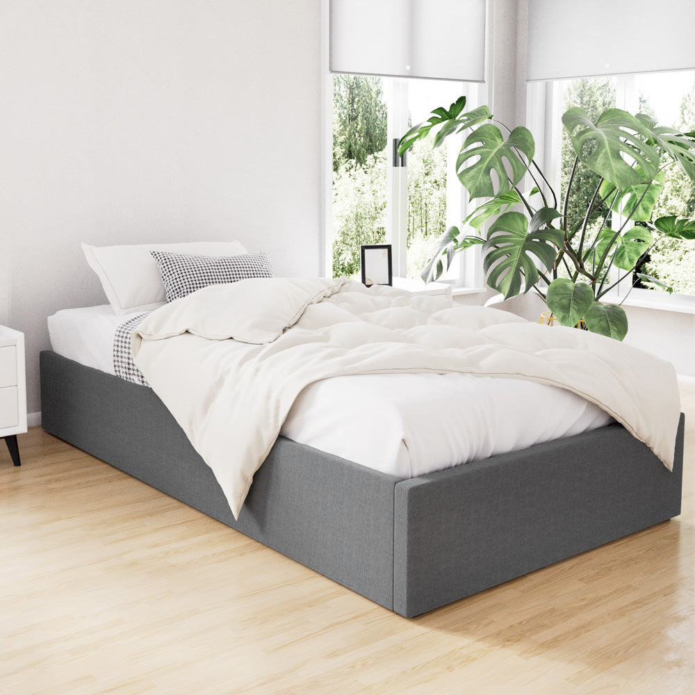 Bed Frame | King Single Size | Gas Lift Base | Grey | TOKI