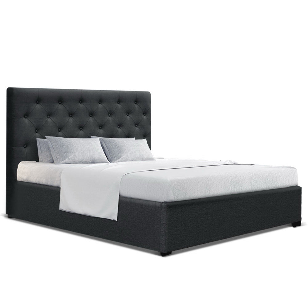 Bed Frame | Double Size | Gas Lift | Charcoal | VILA