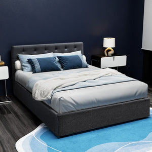 Bed Frame | Double Size | Gas Lift | Charcoal | VILA