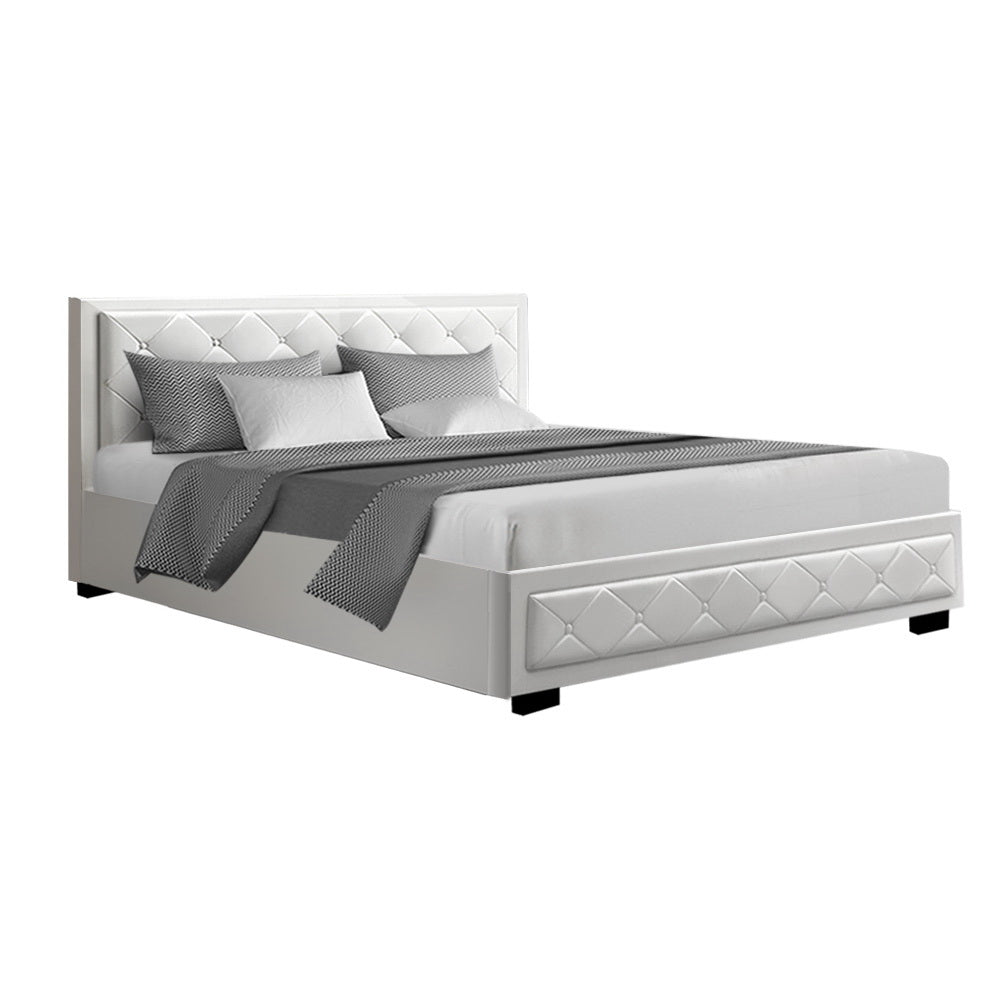 Bed Frame | King Size | Gas Lift | White | TIYO