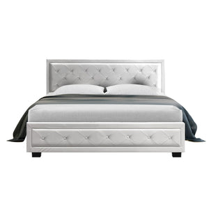 Bed Frame | Queen Size | Gas Lift | White | TIYO