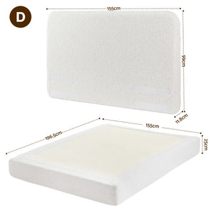 Artiss Double Bed Frame Boucle Fabric Vacuum Compressed Beds Removable Washable Cover