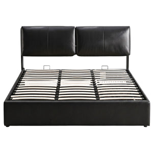 Artiss King Bed Frame Gas Lift Storage 3 Drawers Adjustable Headboard Platform Bed Black