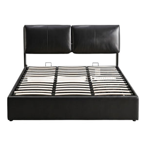 Artiss Queen Bed Frame Gas Lift Storage 3 Drawers Adjustable Headboard Platform Bed Black