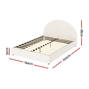 Artiss Bed Frame | Gas Lift Storage | Boucle Fabric | Double | ELLA