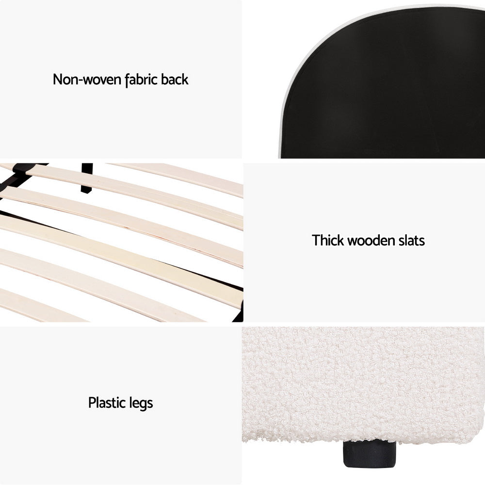 Artiss Bed Frame | Gas Lift Storage | Boucle Fabric | Double | ELLA