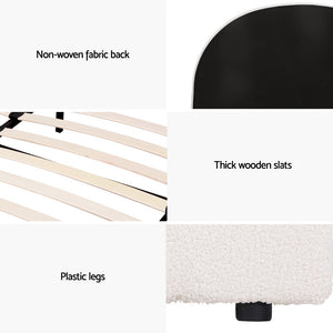 Artiss Bed Frame | Gas Lift Storage | Boucle Fabric | Double | ELLA