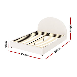 Artiss Bed Frame | Gas Lift Storage | Boucle Fabric | Queen | ELLA