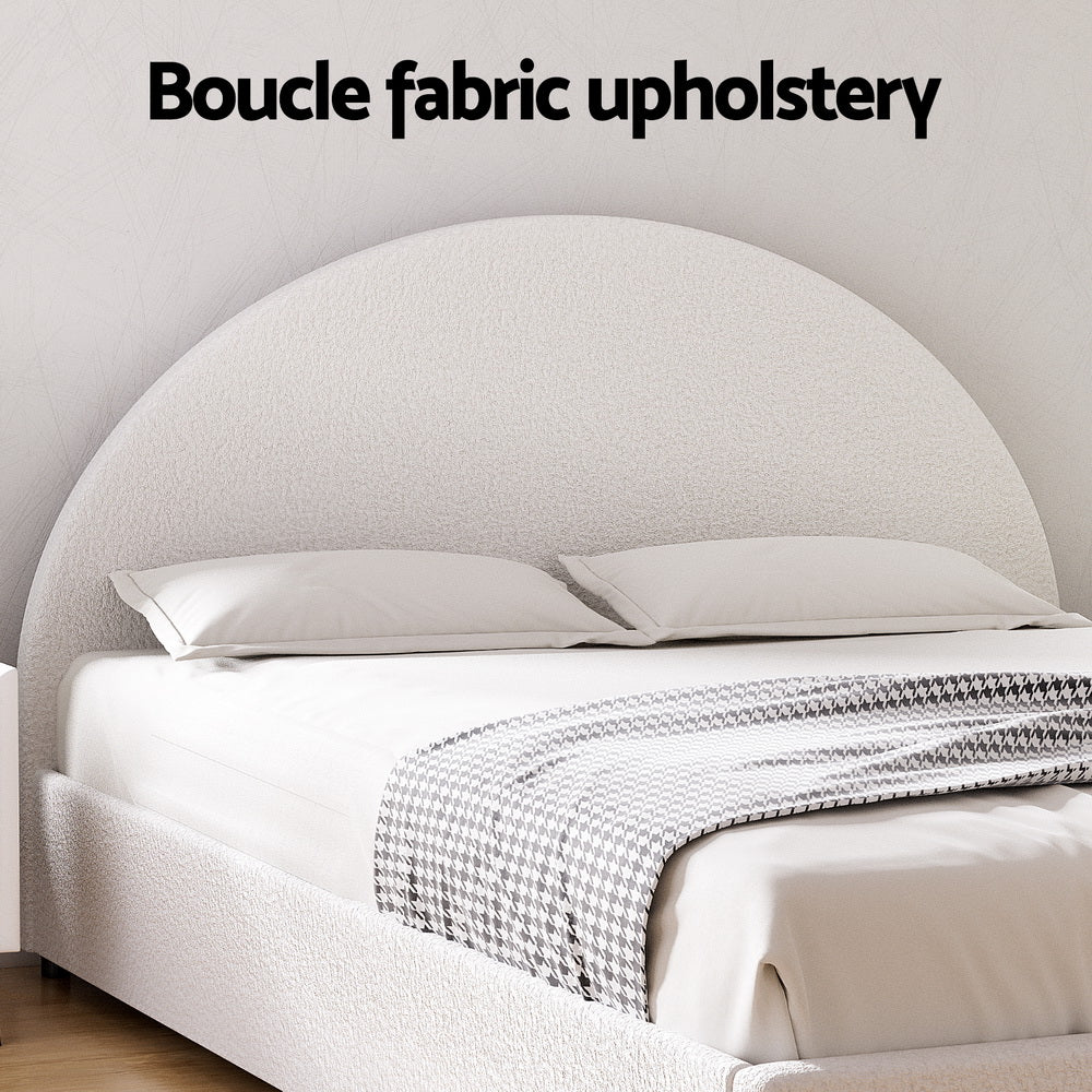 Artiss Bed Frame | Gas Lift Storage | Boucle Fabric | Queen | ELLA