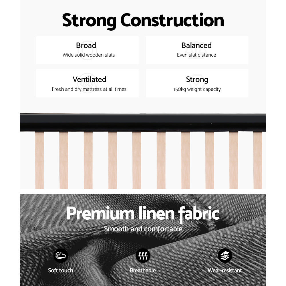 Bed Frame | King Single Size | Gas Lift Storage | Mattress Base | Wooden | Grey