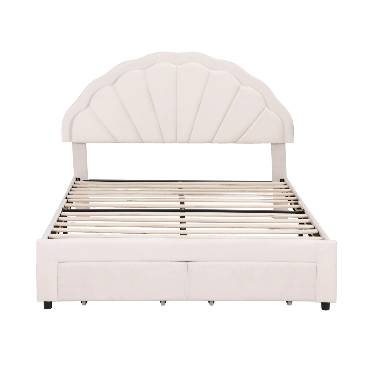 Double Bed Frame | Upholstered Velvet | Storage Drawers | LED Headboard
