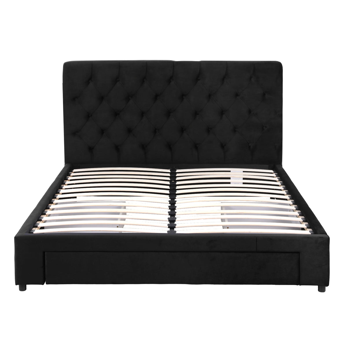 Double Bed Frame | Upholstered Storage | 3 Drawers | USB + Type-C Charging