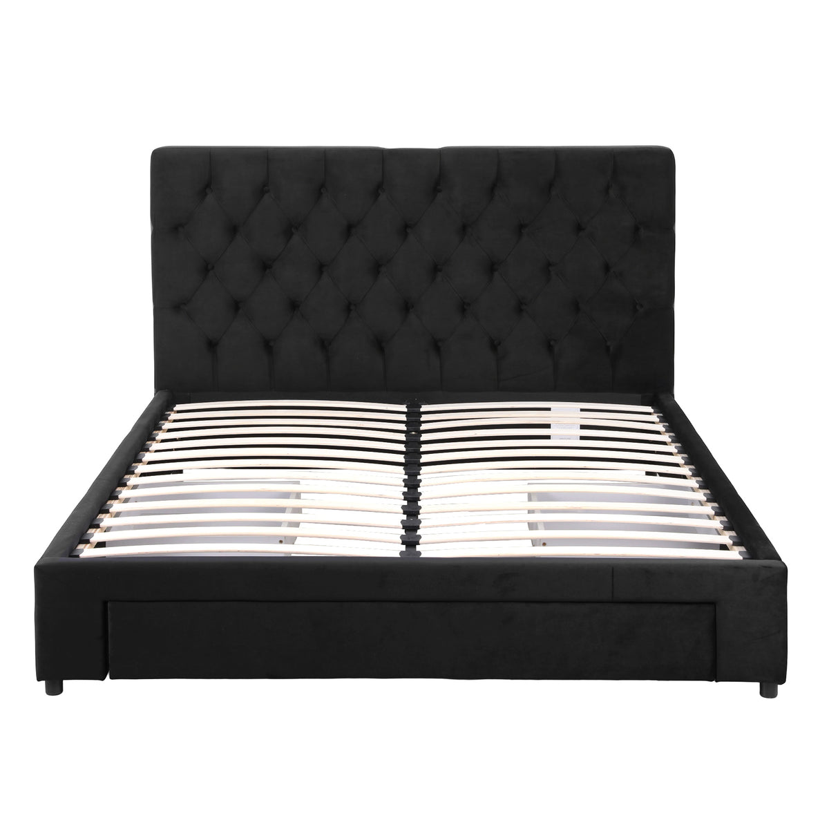 Queen Bed Frame | Upholstered Storage | 3 Drawers | USB + Type-C Charging
