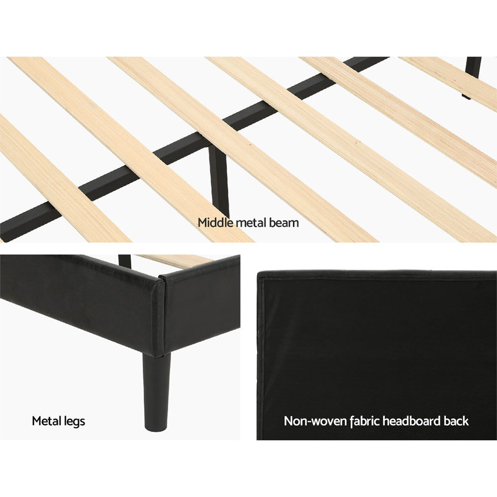 Bed Frame | Double Size | LED | Black | RAVI