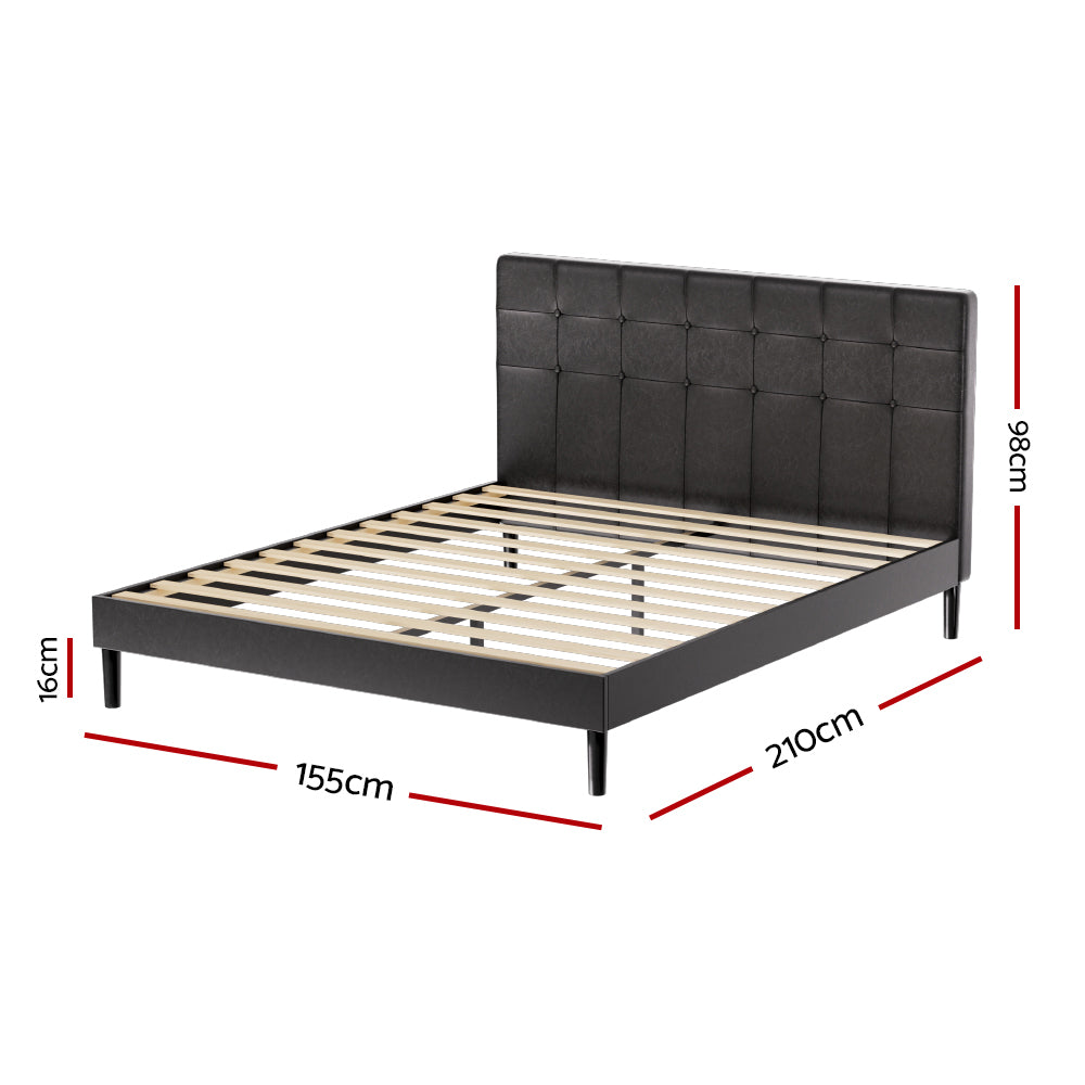 Bed Frame | Queen Size | LED | Black | RAVI