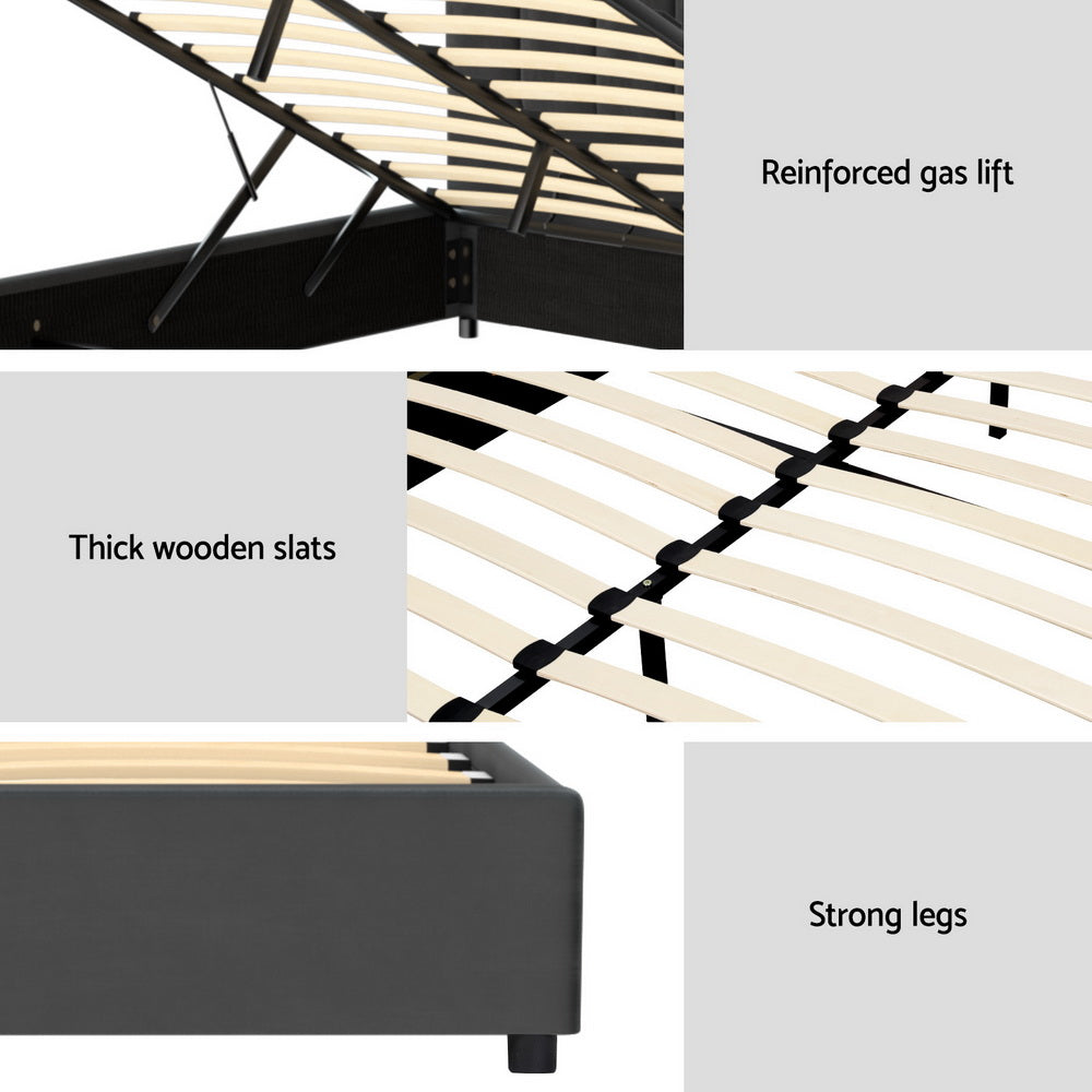 Artiss Bed Frame | Double Size | Velvet Grey | FION