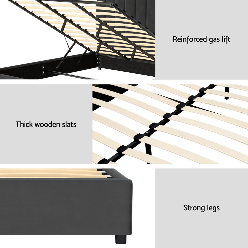Artiss | King Bed Frame | Velvet Upholstery | Grey | FION Design